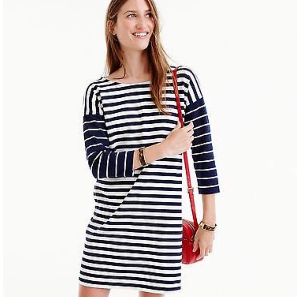 NWT J Crew Colorblock Stripe Dress Size Medium